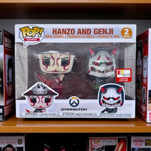 Funko POP! 2 Figures Overwatch In Box Hanzo and Genji E3 2019 Limited Edition - Picture 1 of 8